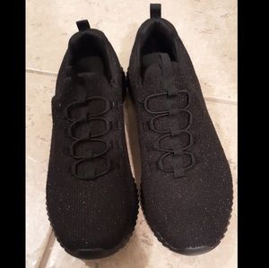 Skechers sport memory foam shoes black glitter